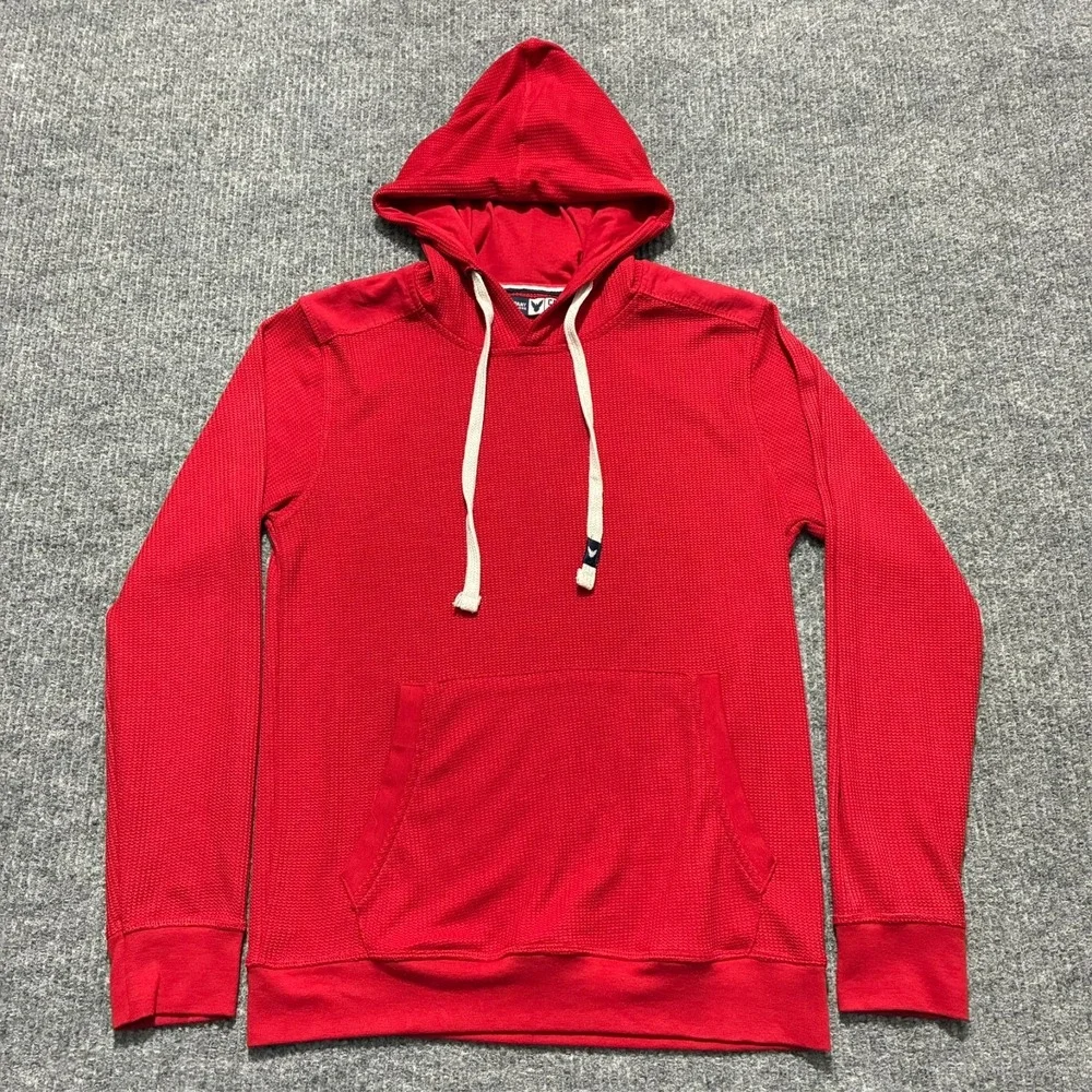 Company 81 Mens Pullover Size Small Red Knit Drawstring Hoodie Casual Streetwear